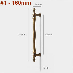 Solid Brass Round Cabinet Pulls & Knobs - Antique Bronze Finish - #1 - 192mm / 1pc