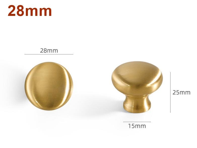 Brushed Solid Brass Mushroom Drawer Knob 1" 1 1/8" 1 1/4" Hardware For Unique Handmade Vintage Home Kitchen Bathroom Cabinet Dresser Decor