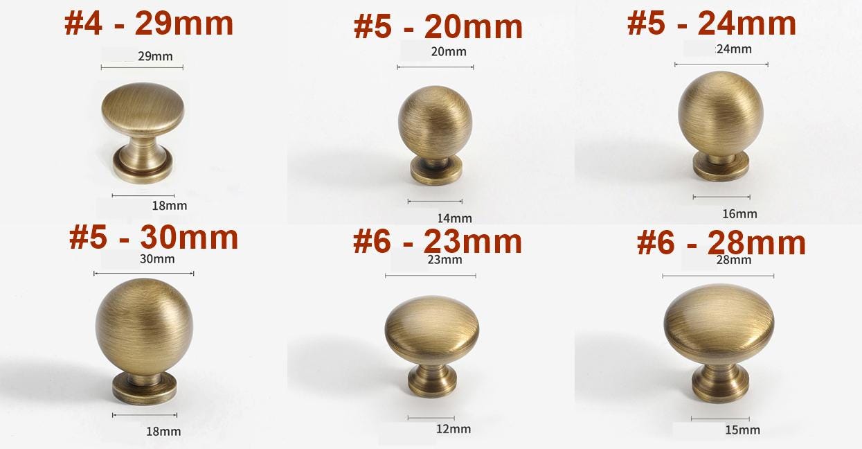 Solid Brass Cabinet Cup Pulls - Antique Bronze Finish for Cabinets - #2 - 32mm / 1pc