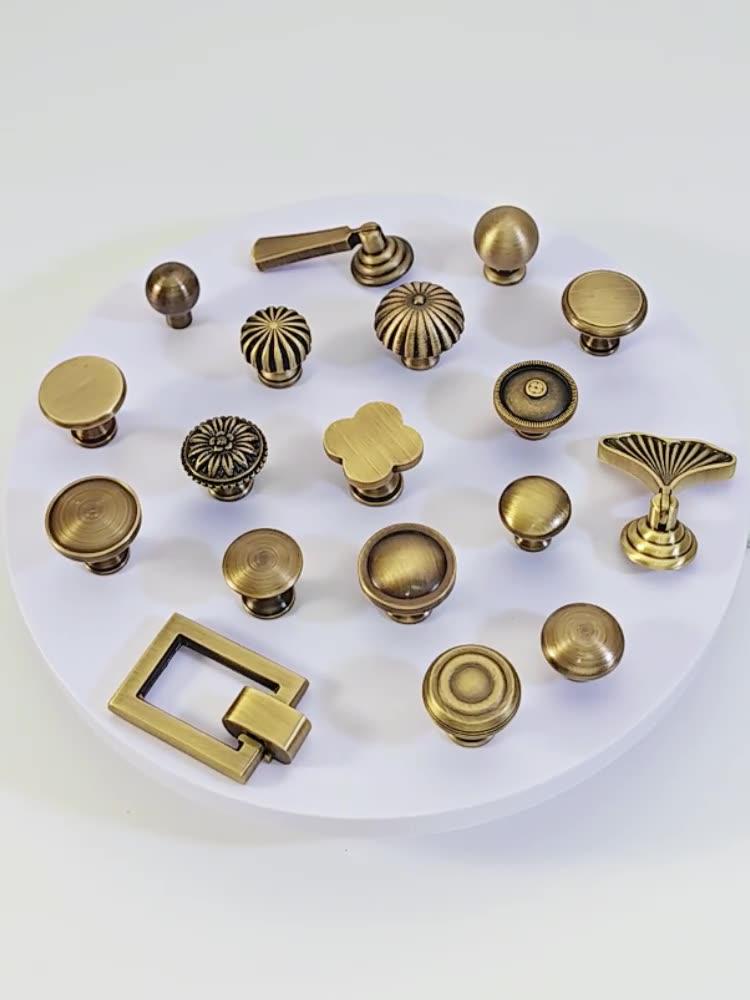 Solid Brass Vintage Cabinet Pulls & Knobs - Antique Bronze Finish - #2 - 25mm / 1pc