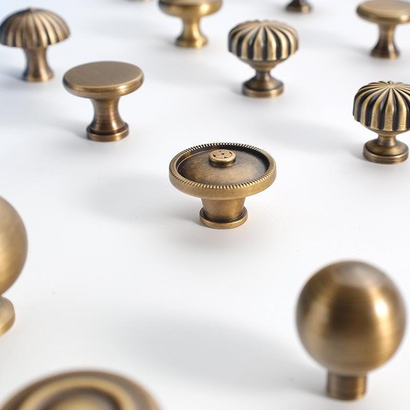 Aged Solid Brass Drawer Knob Antique Bronze Hardware For Unique Handmade Furniture Retro Vintage Home Kitchen Bathroom Cabinet Dresser Decor
