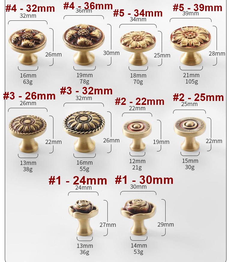Vintage Baroque Floral Cabinet Knobs Patina Antique Gold Solid Brass Drawer Pulls Classic Retro Furniture Decorative Kitchen Hardware