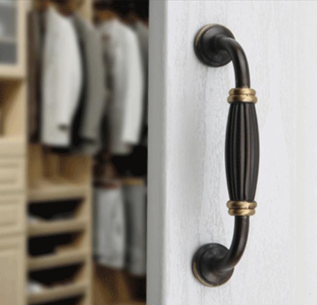 Vintage Cabinet Pulls Knobs Set Bronze Solid Brass Handles Kitchen Bedroom Dresser Rustic Country Farmhouse Classic Style Furniture