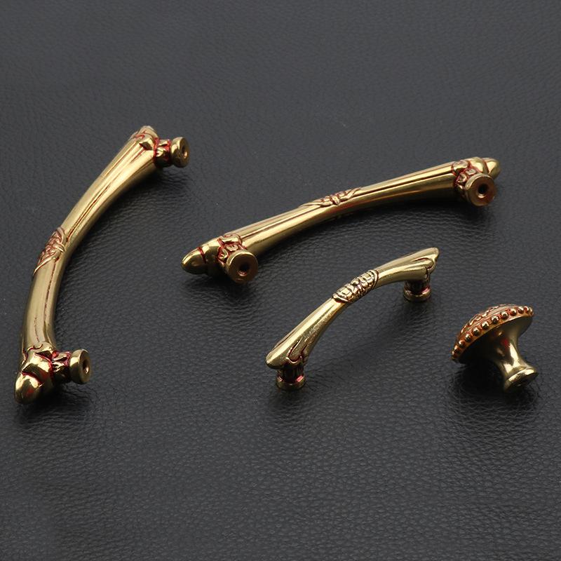 Aged Solid Brass Cabinet Handles Knobs Vintage Antique Style Bronze Drawer Pulls Floral Classic Baroque Furniture Restoration Projects