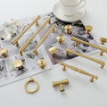 Solid Brass Neoclassical Cabinet Pulls & Knobs - Matte Gold Finish - #1 / 1pc