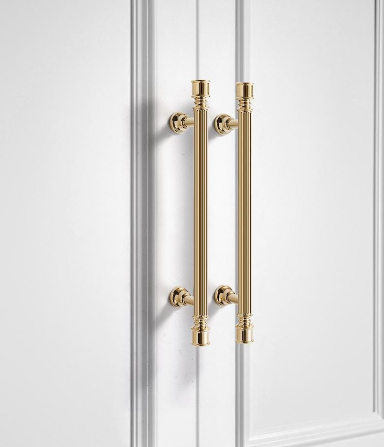 Luxury Cabinet Handles Ring Pulls Fluted Knobs Classic Bar Pulls Solid Brass Chrome Gold Dressers Wardrobe Doors Closets Kitchen Cabinets