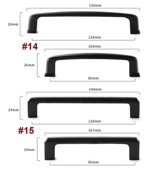 Solid Brass Geometric Cabinet Pulls & Knobs - Black Finish Hardware - #3 / 1pc