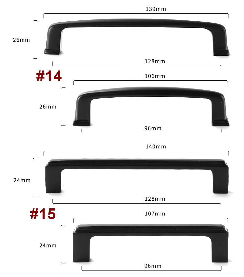 Solid Brass Geometric Cabinet Pulls & Knobs - Black Finish Hardware - #3 / 1pc