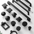 Solid Brass Geometric Cabinet Pulls & Knobs - Black Finish Hardware - #1 / 1pc