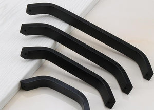 Solid Brass Round Cabinet Pulls & Knobs - Black Finish for Cabinets - 160mm - Matte Black / 1pc