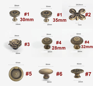 Solid Brass Cabinet Cup Pulls - Antique Bronze Finish for Cabinets - #1 - 35mm / 1pc