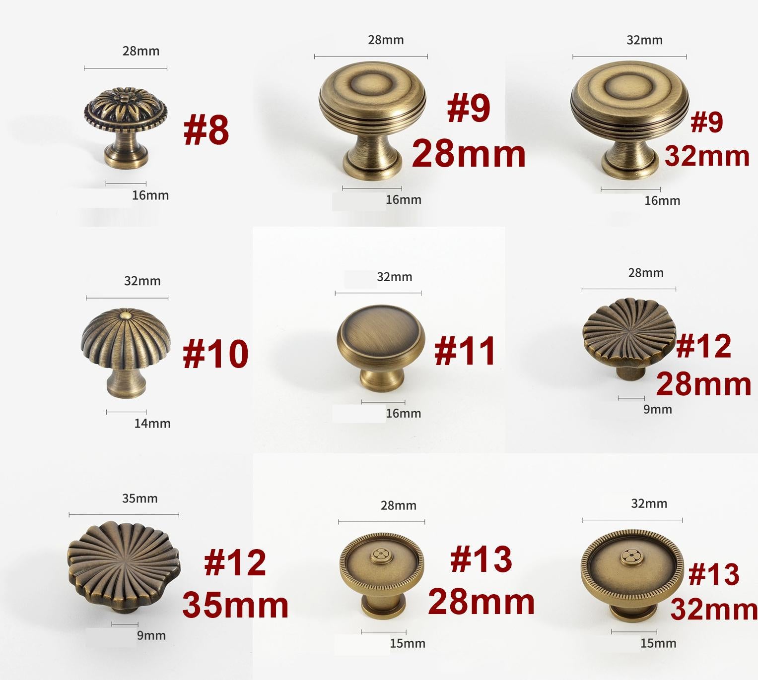 Solid Brass Cabinet Cup Pulls - Antique Bronze Finish for Cabinets - #2 / 1pc