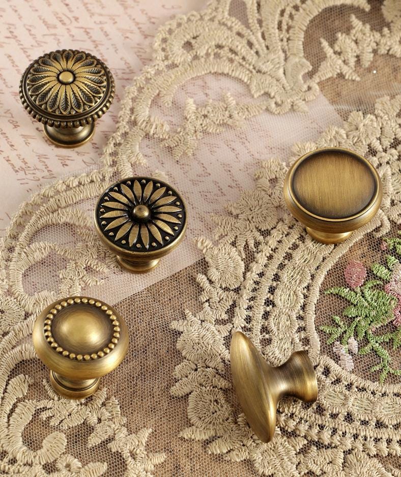 Solid Brass Cabinet Cup Pulls - Antique Bronze Finish for Cabinets - #4 - 32mm / 1pc