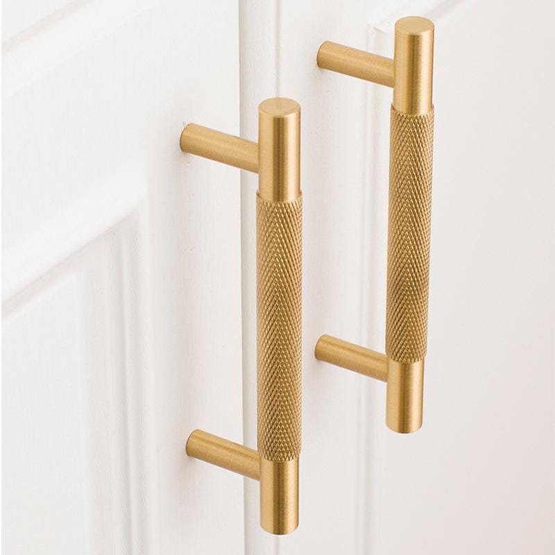 Solid Brass Round Cabinet Pulls & Knobs - Mid-Century Hardware - #5 - 128mm / 1 pc