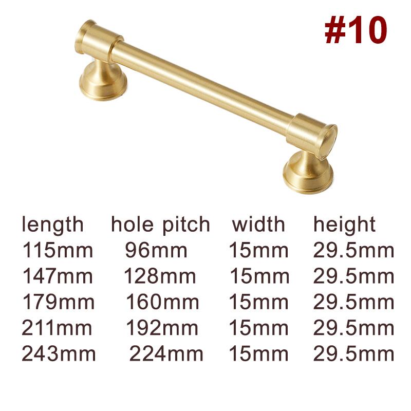 Luxury Gold Solid Brass Cabinet Handles Modern Minimalist Art Deco Drawer Pulls with Knurled Texture for Kitchens Wardrobes  Dressers