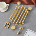 Luxury Gold Solid Brass Cabinet Handles Modern Minimalist Art Deco Drawer Pulls with Knurled Texture for Kitchens Wardrobes  Dressers