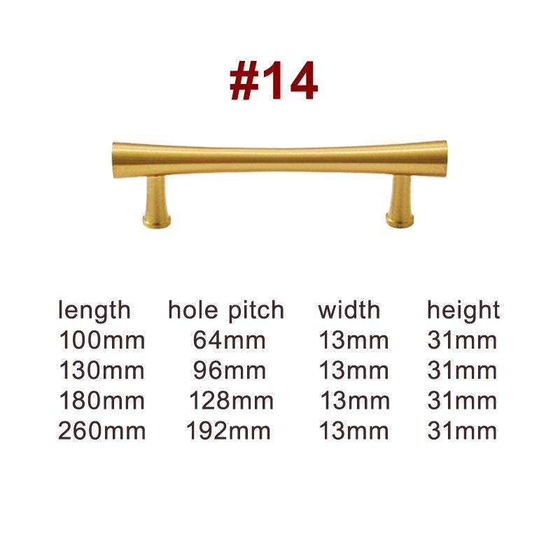 Luxury Gold Solid Brass Cabinet Handles Modern Minimalist Art Deco Drawer Pulls Knobs for Kitchens Wardrobes Dressers Classic Interiors