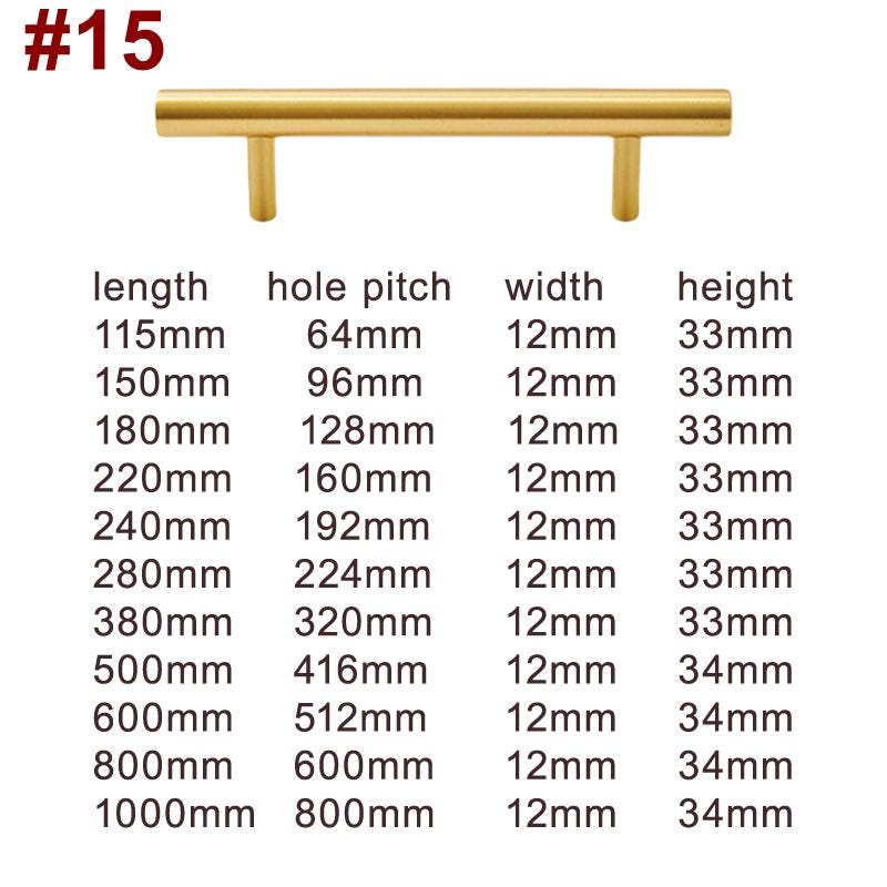Luxury Gold Solid Brass Cabinet Handles Modern Minimalist Art Deco Drawer Pulls Knobs for Kitchens Wardrobes Dressers Classic Interiors