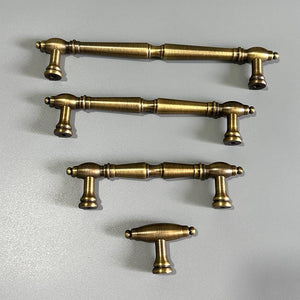 Solid Brass Round Cabinet Pulls & Knobs - Antique Bronze Finish - #1 - 128mm / 1 pc