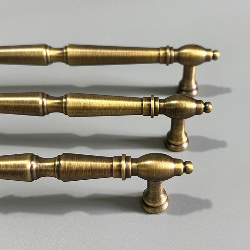 Antique Bronze Vintage Drawer Pulls Classic Neoclassical Rustic Aged Solid Brass Cabinet Handles Dresser Closet Traditional Furniture Doors