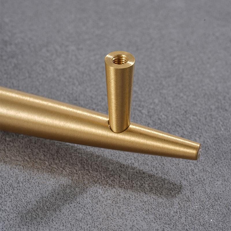 Elegant Matte Gold Solid Brass Cabinet Handles Knobs Modern Minimalist Neoclassical Deco Drawer Pulls Kitchen Closet Bedroom Furniture Doors