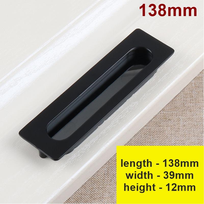 Alloy Flush Cabinet Pulls - Red Bronze Finish Decorative Hardware - Steel - 75mm / 1pc