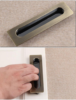 Alloy Flush Cabinet Pulls - Red Bronze Finish Decorative Hardware - Steel - 138mm / 1pc