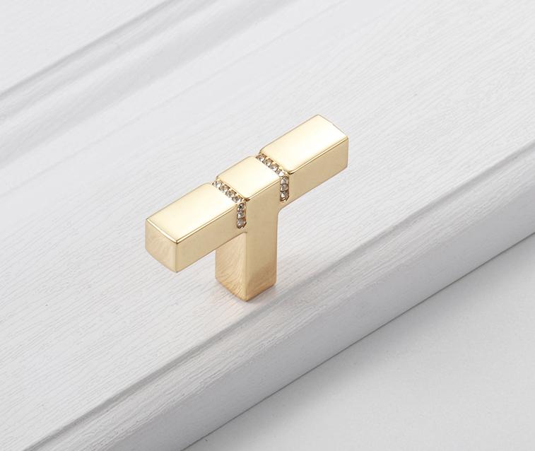 Luxury Modern Cabinet Pulls Gold Black Solid Brass Drawer Handles Rhinestone Detail Glam Kitchen Closet Dresser Bathroom Bedroom Decor