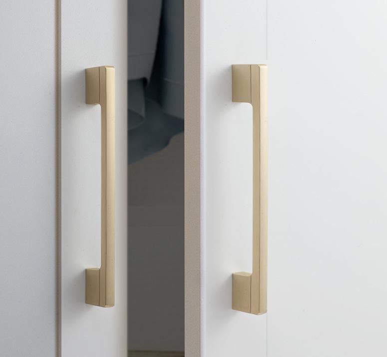 Modern Square Cabinet Pulls Minimalist Solid Brass Gold Silver Handles Geometric Design Kitchen Closet Drawer Contemporary Furniture