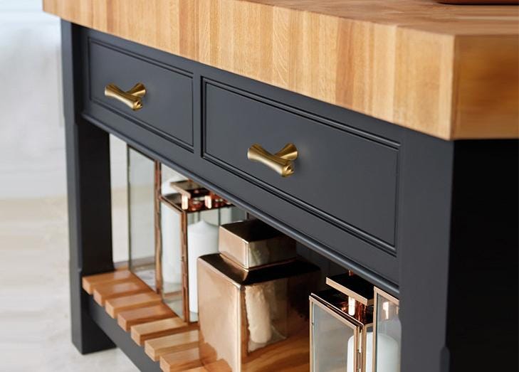 Modern Designer Cabinet Solid Brass Pulls Unique Bronze Gold Black Handles Tapered Silhouette Dresser Closet Kitchen Decor