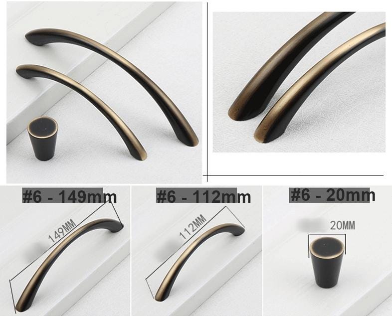 Vintage Black Solid Brass Cabinet Pulls Matte Handles Gold Trim for Kitchen Closet Dresser Modern Classic Industrial Furniture