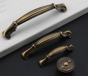 Solid Brass Round Cabinet Pulls & Knobs - Antique Bronze Finish - Coffee - 107mm / 1pc