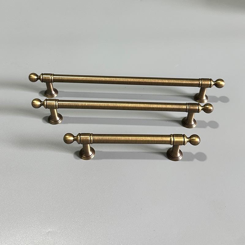 Vintage Antique Solid Brass Cabinet Pulls Classic Drawer Handles for Kitchen Bathroom Dresser Wardrobe Cupboard Furniture Decor Upgrade