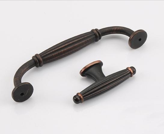 Solid Brass Vintage Cabinet Pulls & Knobs - Red Bronze Finish - #1 Red Bronze 128mm / 1pc