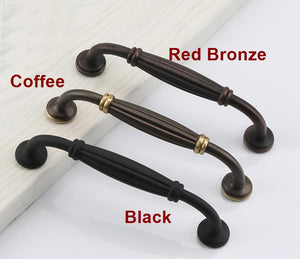 Solid Brass Vintage Cabinet Pulls & Knobs - Red Bronze Finish - #1 Coffee T-Shape / 1pc