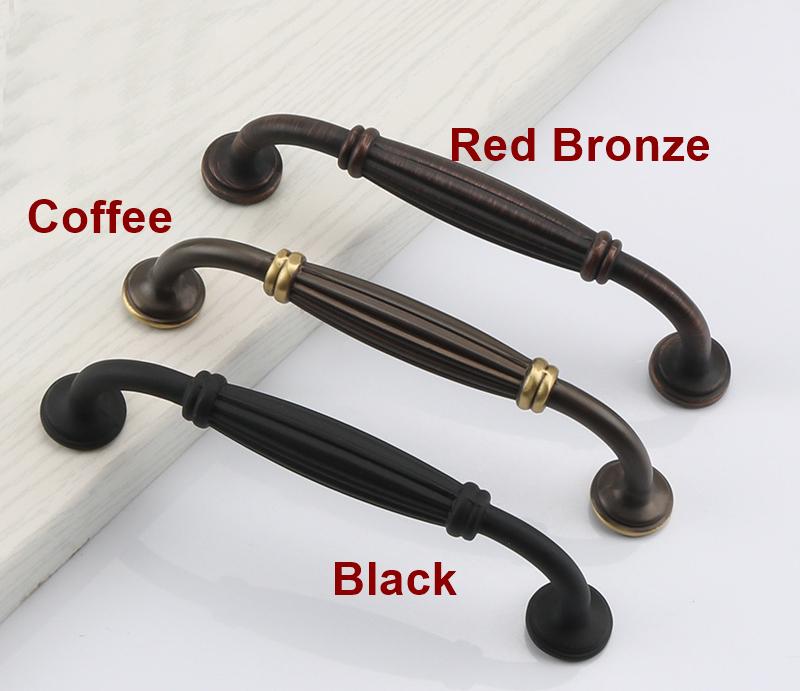 Solid Brass Vintage Cabinet Pulls & Knobs - Red Bronze Finish - #1 Coffee T-Shape / 1pc