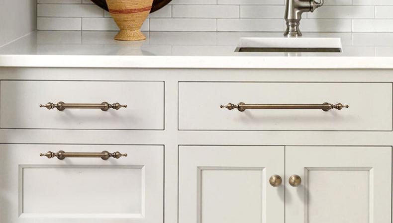 Classic Cabinet Solid Brass Knobs Pulls Vintage Gold Brass Chrome Handles Traditional Dresser Kitchen Closet Furniture Decor