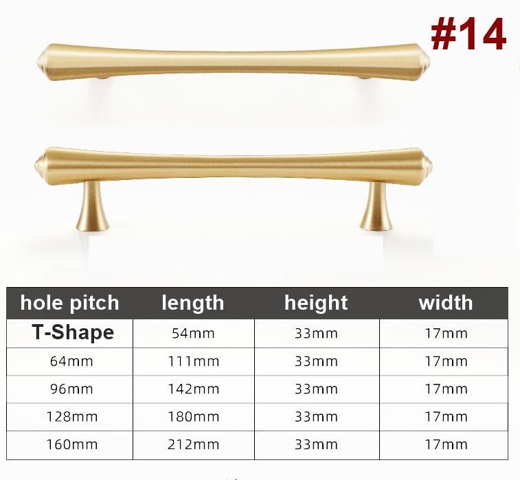 Modern Gold Solid Brass Cabinet Knobs Pulls Scandinavian Minimalist Vintage Style Drawer Handles Kitchen Dresser Wardrobe Closet Home Decor