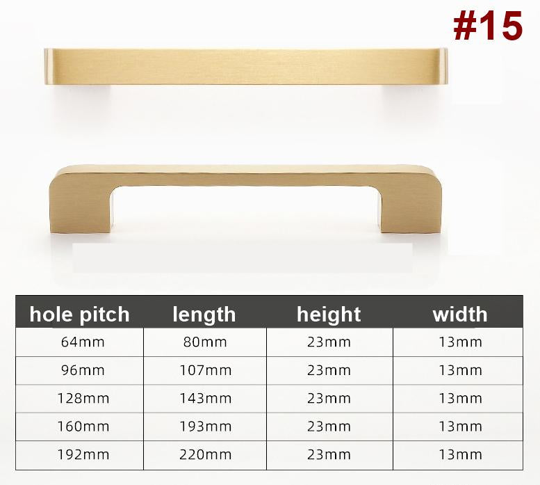 Modern Gold Solid Brass Cabinet Knobs Pulls Scandinavian Minimalist Vintage Style Drawer Handles Kitchen Dresser Wardrobe Closet Home Decor