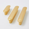 Minimalist Brushed Gold Solid Brass Cabinet Pulls Modern Sleek Drawer Handles Kitchen Closet Dresser Furniture Renovation