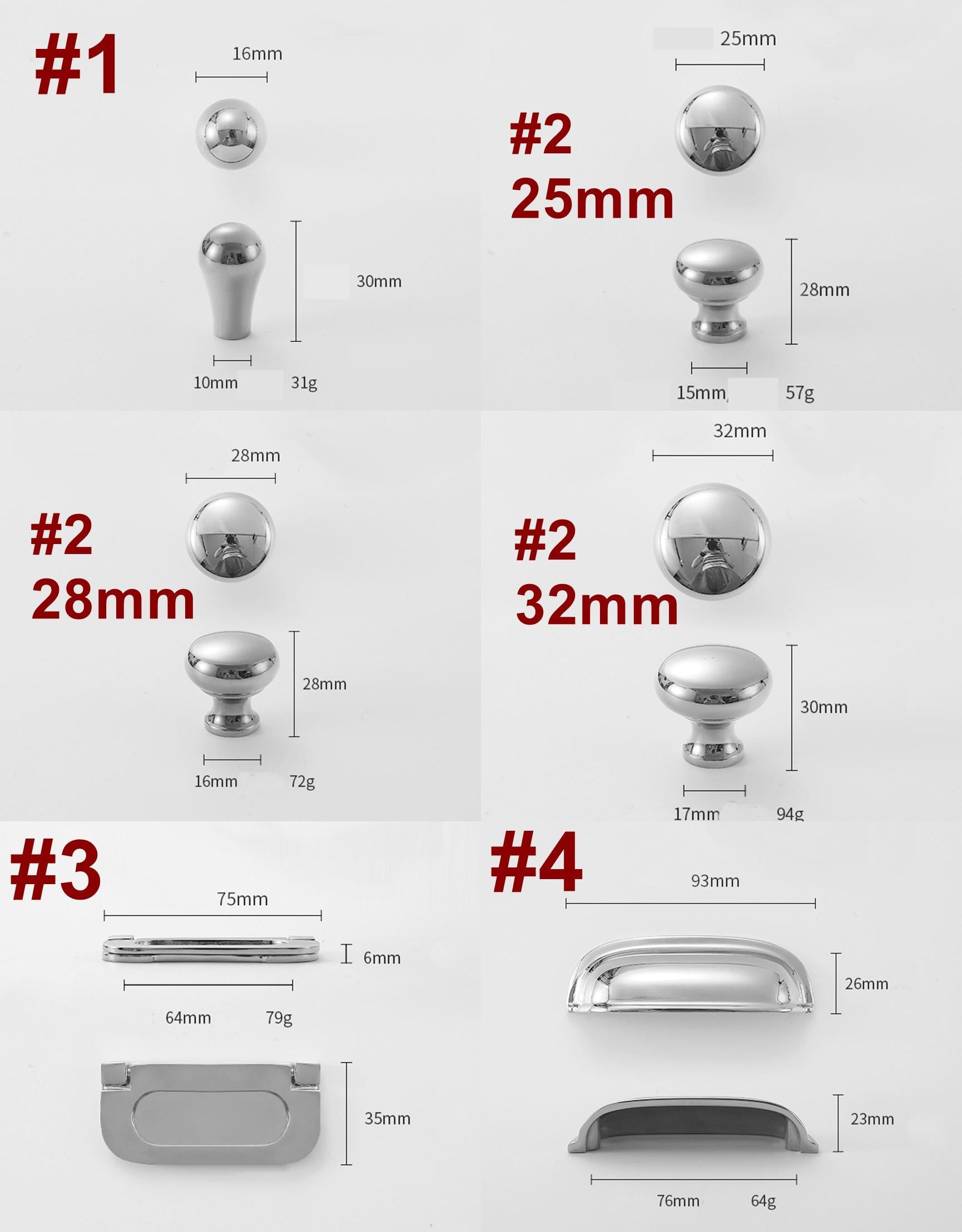 Chrome Cabinet Handles Knobs Bin Cups Modern Minimalist Industrial Drawer Pulls Polished Silver Solid Brass Kitchen Office Dresser Closet