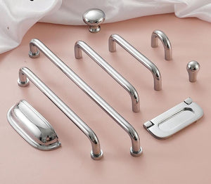 Solid Brass Cabinet Cup Pulls - Polished Silver Finish for Cabinets - #1 / 1pc