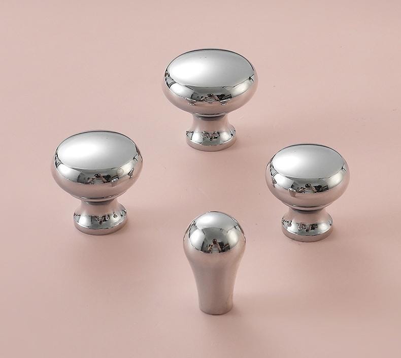 Solid Brass Cabinet Cup Pulls - Polished Silver Finish for Cabinets - #5 - 128mm / 1pc
