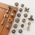 Solid Brass Floral Cabinet Pulls & Knobs - Art Deco Hardware - #1 / 1pc