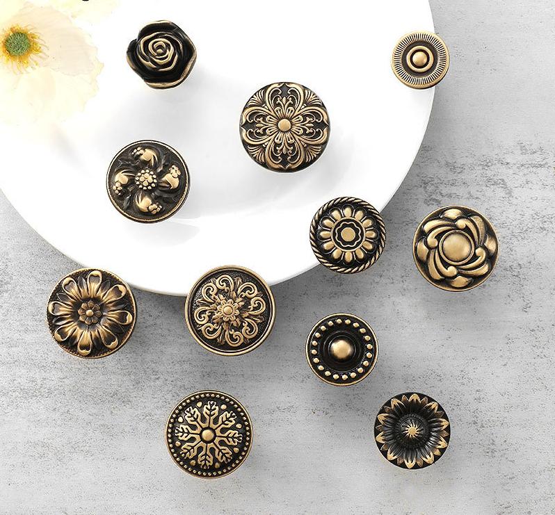 Solid Brass Round Cabinet Pulls & Knobs - Bronze Finish Hardware - #3 - 26mm / 1pc