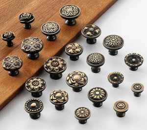 Solid Brass Round Cabinet Pulls & Knobs - Bronze Finish Hardware - #5 - 34mm / 1pc