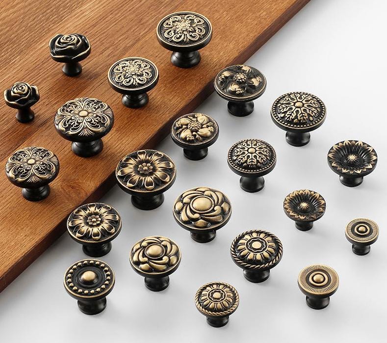 Solid Brass Round Cabinet Pulls & Knobs - Bronze Finish Hardware - #5 - 34mm / 1pc
