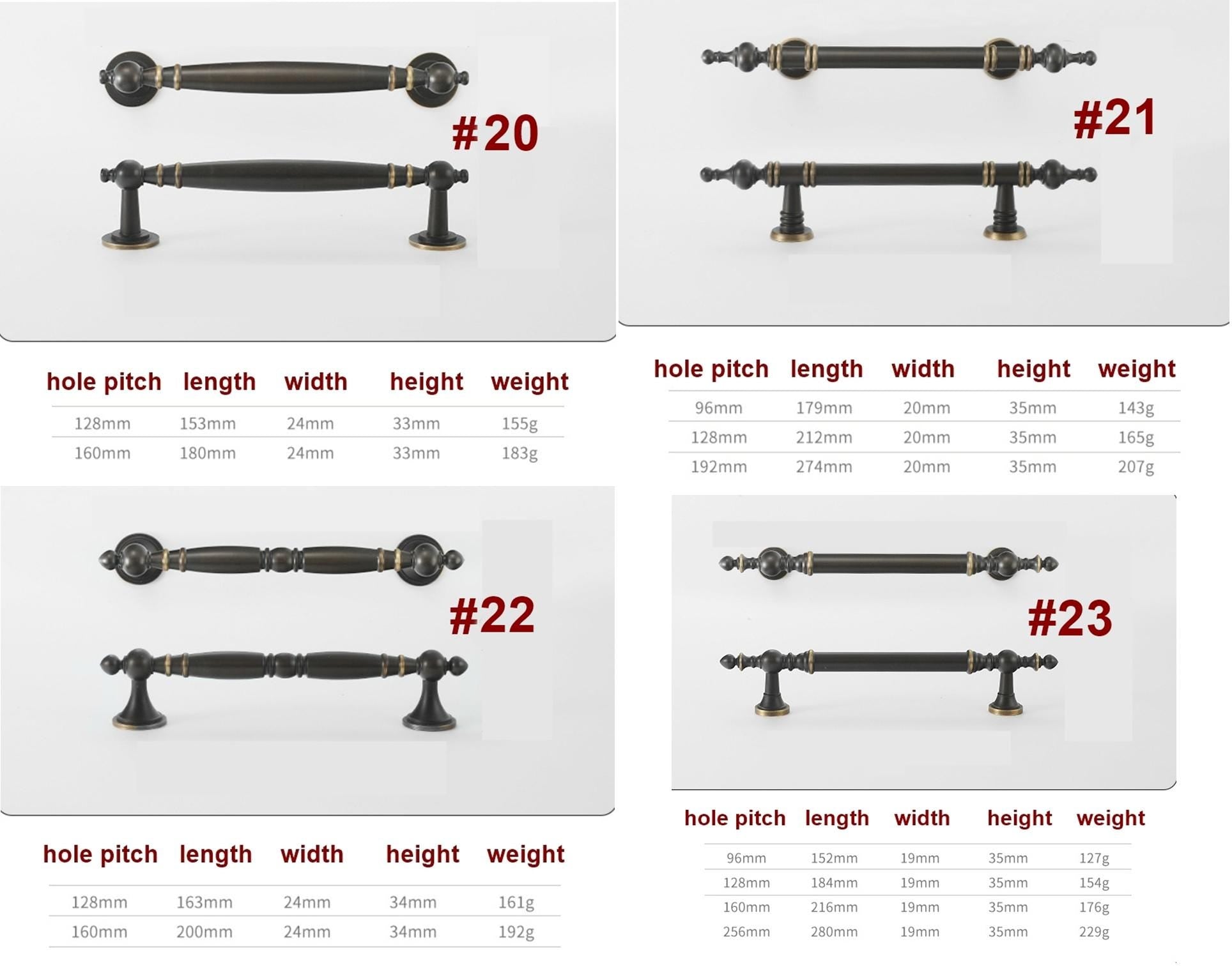 Solid Brass Cabinet Cup Pulls - Dark Bronze Finish for Wardrobes - #5 / 1pc