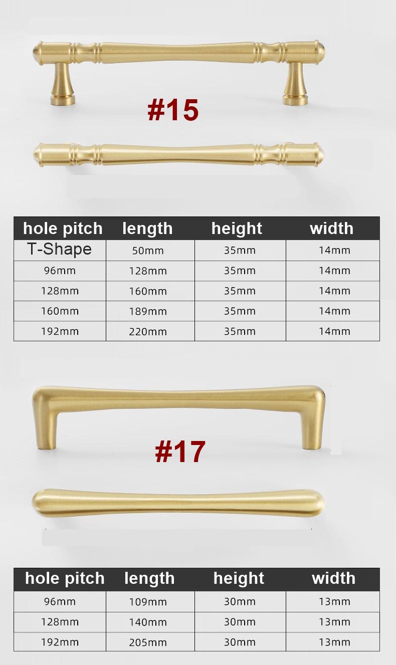 Matte Gold Cabinet Knobs & Pulls Solid Brass Modern Neo-Classic Handles Kitchen Cupboard Dresser Wardrobe Closet Bathroom Luxury Home Decor