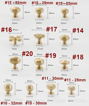 Solid Brass Floral Cabinet Cup Pulls - Gold Finish for Wardrobes - #4 / 1pc
